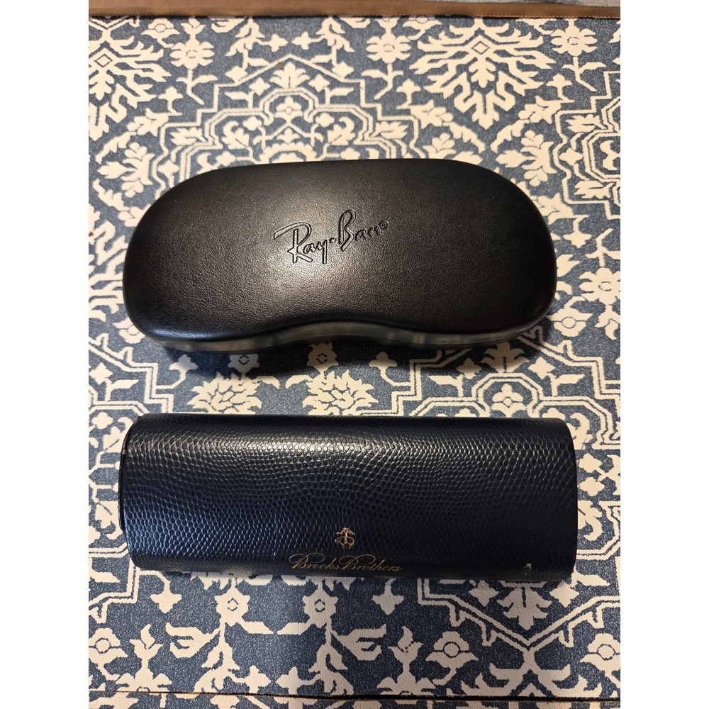😎RayBan and Brooks Brothers‎ Sunglasses Case Eyeglasses Holder Black Blue